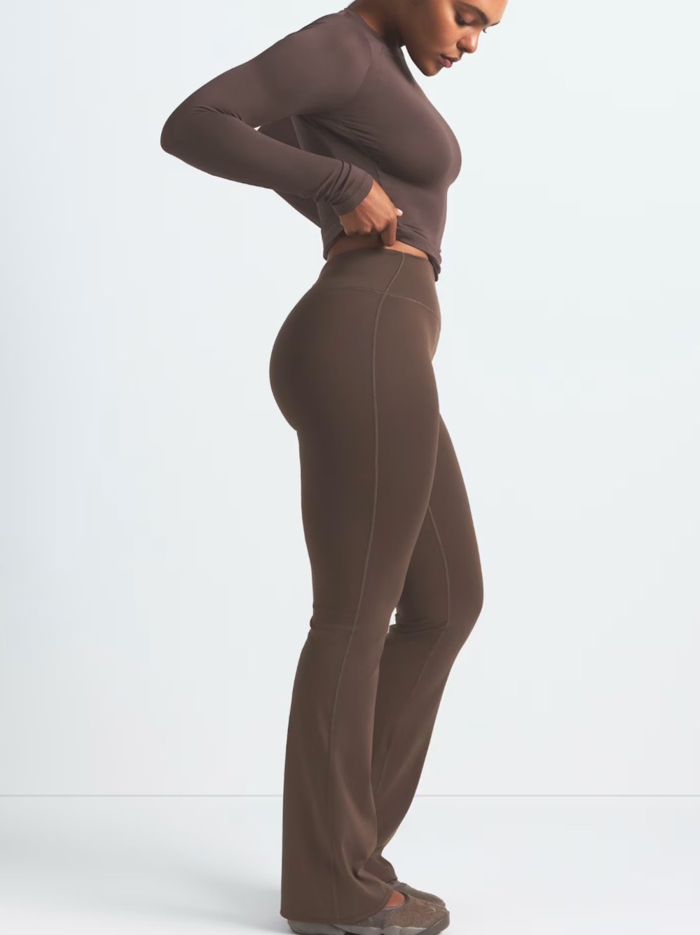 NikeSKIMS NWT Matte Slim Flare Legging - Dark Sepia - Picture 3 of 7